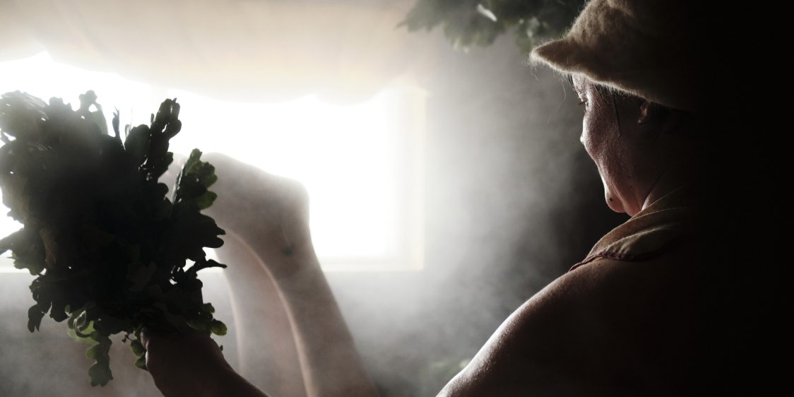 Traditional Finnish sauna whisking and loyly Traditional Finnish sauna whisking and loyly